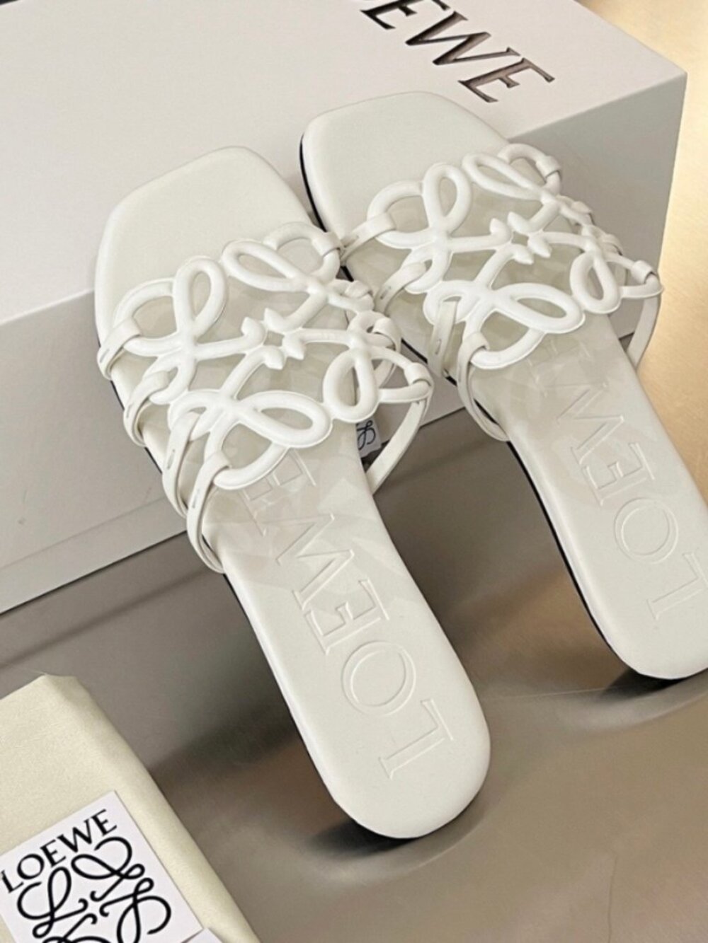 Loewe White Beach Slide Sandals EU 36